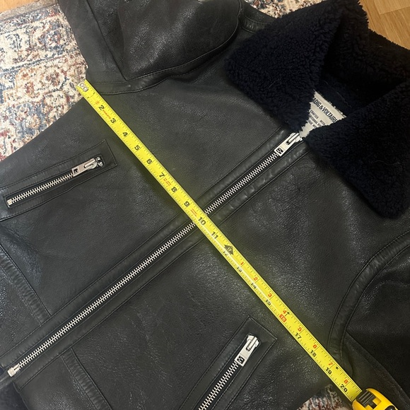 Zadig & Voltaire "Kafe” Shearling Leather Jacket Coat - Picture 10 of 14